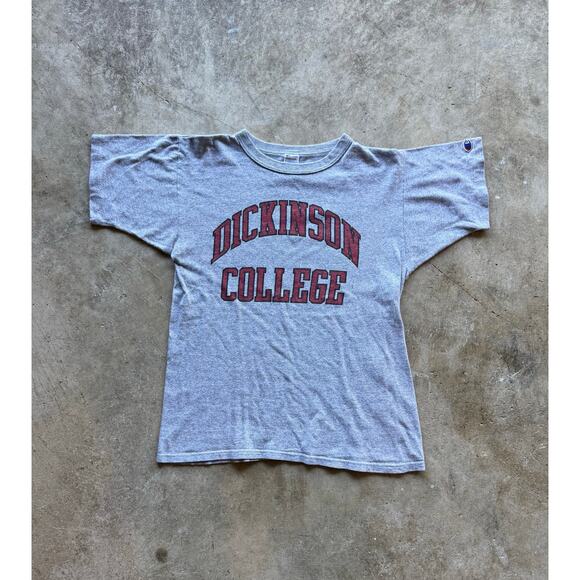 Vintage 1980s Dickinson College Champion Gray Shirt Size Small Made in USA - Picture 1 of 8